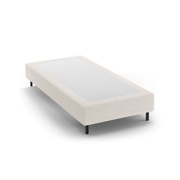 Krēmkrāsas polsterēta vienvietīga gulta bez galvgaļa 90x200 cm Whale – Micadoni 