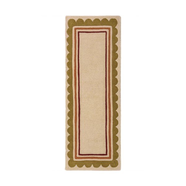 Dabīga toņa ar rokām darināts vilnas celiņa paklājs 80x230 cm Lois – Flair Rugs
