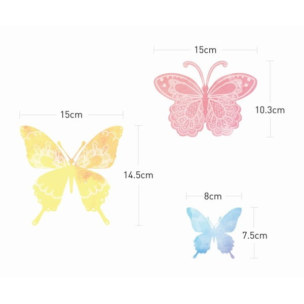 24 uzlīmju komplekts Ambiance Artistic Butterflies-image-3