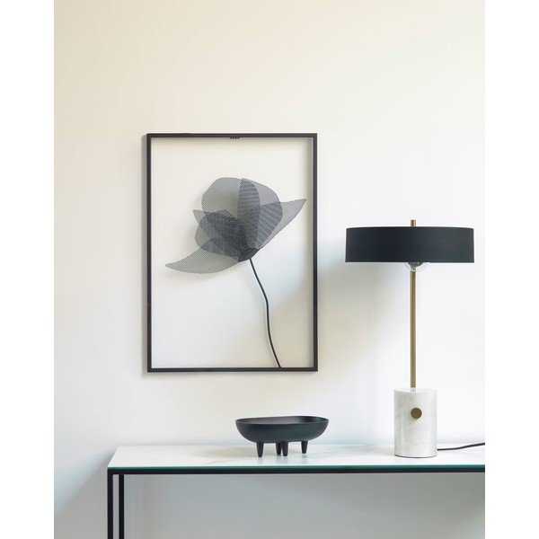 Balta/melna galda lampa ar metāla abažūru (augstums 53 cm) Phant – Kave Home-image-1