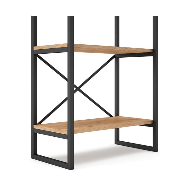 Melns/dabīga toņa ozolkoka imitācijas plaukts 58x175 cm Dusan – Marckeric-image-4