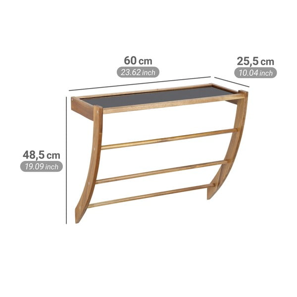 Tumša dabīga toņa koka sienas dvieļu turētājs Fondi – Wenko-image-4