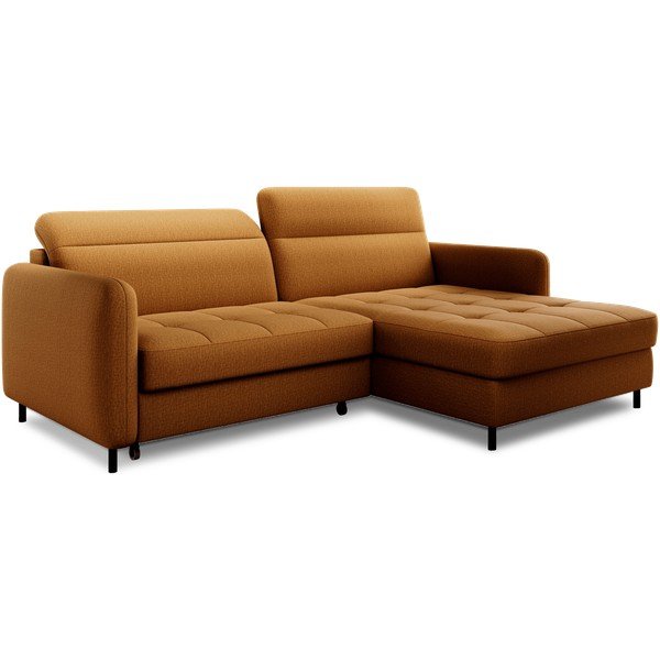 Dzeltens samta salokāms/ar uzglabāšanas vietu stūra dīvāns (ar labo stūri/ar zvilni) Gomsi – ELTAP-image-2