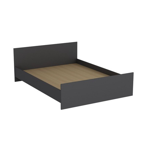 Antracīta pelēka divvietīga gulta 160x200 cm Kale – Kalune Design