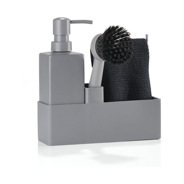 Pelēks plastmasas/silikona mazgāšanas līdzekļu turētājs Singles – Zone