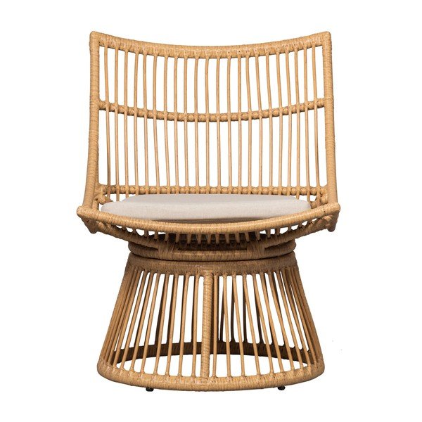 Dabīga toņa mākslīgās rotangpalmas dārza atpūtas krēsls Alatna – WOOOD-image-2