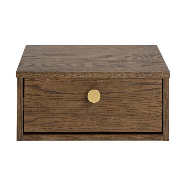 Tumša dabīga toņa naktsskapītis ar ozolkoka imitāciju Monfort – Actona