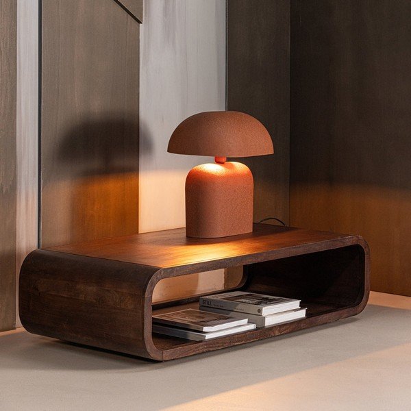 Tumša dabīga toņa mango masīvkoka žurnālgaldiņš 60x120 cm Kinu – WOOOD-image-1