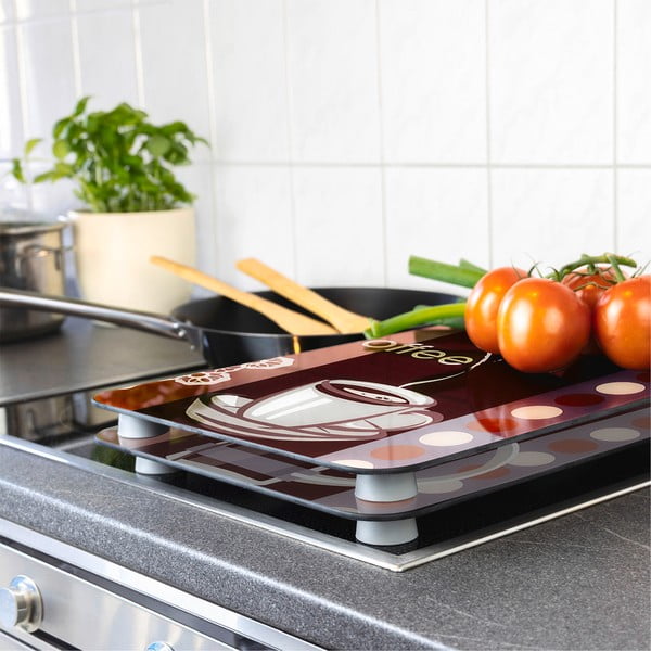 Stikla aizsargplāksnes plītij (2 gab.) Maximex Coffee, 52 x 30 cm-image-1