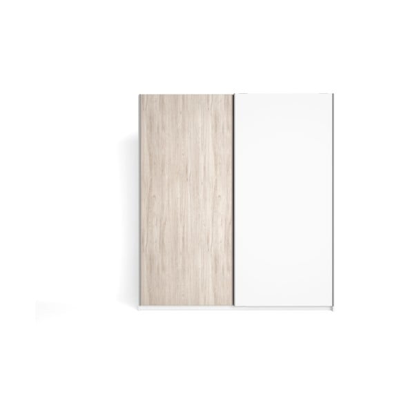 Balts ozolkoka imitācijas skapis ar bīdāmām durvīm 182x200 cm Sahara – Marckeric