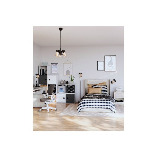 Melna/zelta krāsas bērnu sienas lampa ar metāla abažūru Mouse – GTV-image-1