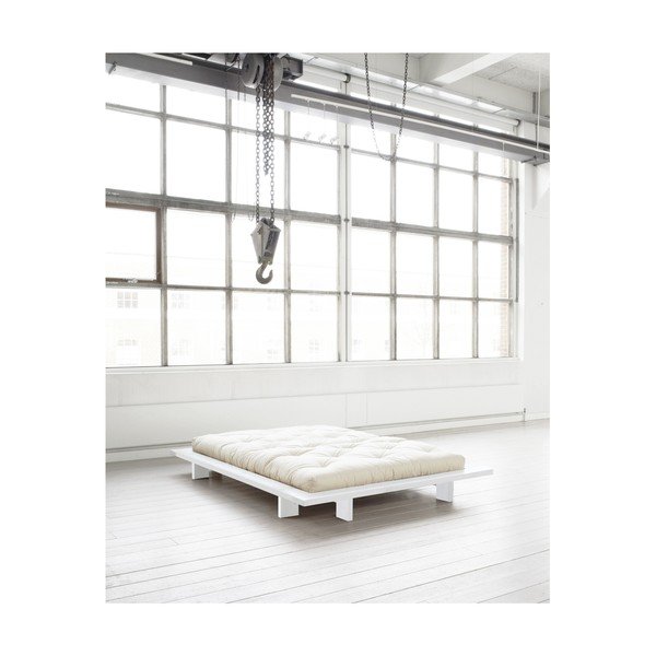 Divguļamā gulta no priedes koka ar matraci Karup Design Japan Comfort Mat White Natural, 160 x 200 cm-image-4
