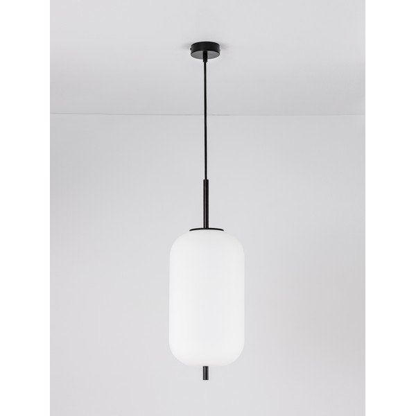 Balta/melna stikla piekaramā lampa ø 22 cm Lato – Nova Luce-image-3