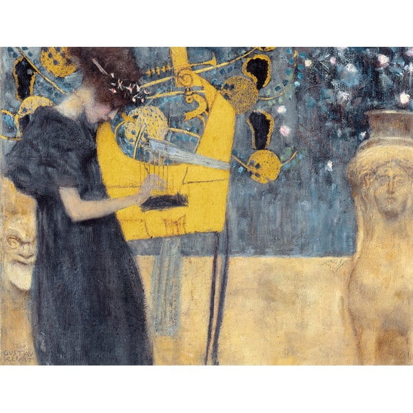 Gleznas reprodukcija Gustav Klimt – Music, 90 x 70 cm