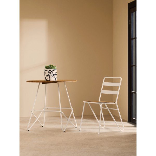 Balts/dabīga toņa gobas masīvkoka pusdienu krēsls District – Premier Housewares-image-1