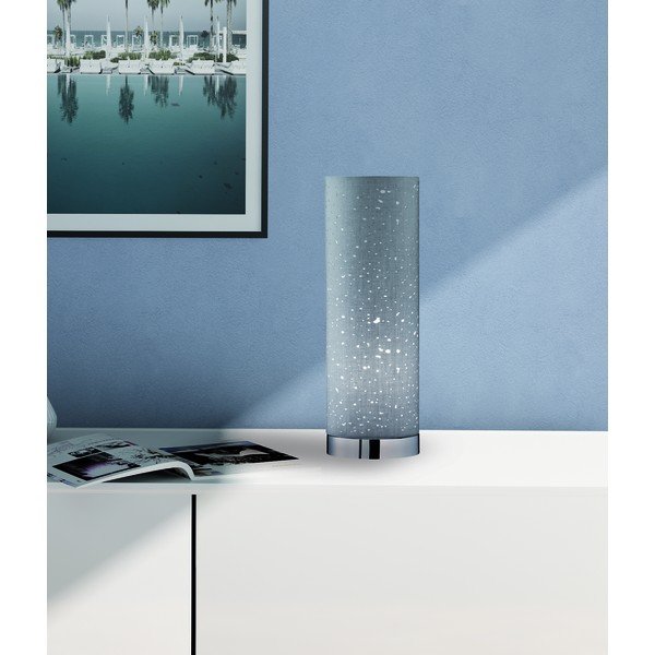 Pelēka galda lampa no auduma (augstums 35 cm) Thor – Fischer & Honsel-image-2