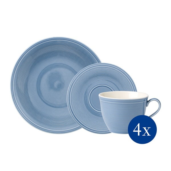 12 gabalu zilais porcelāna kafijas komplekts Like by Villeroy & Boch Group
