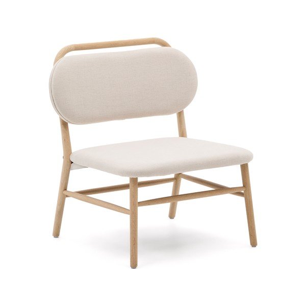 Bēšs atpūtas krēsls no šenila auduma Helda – Kave Home