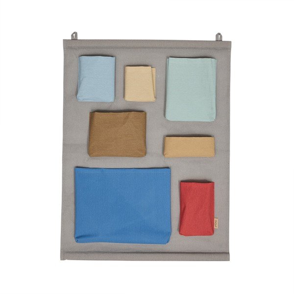 Pelēks tekstila piekaramais organizators 60x2x80 cm Saga – OYOY Mini