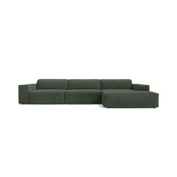 Zaļganzils modulārais stūra dīvāns (ar labo stūri/ar zvilni) Jodie – Micadoni -image-1