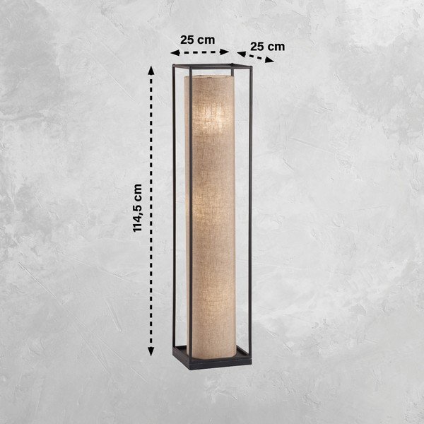 Melna/bēša stāvlampa ar auduma abažūru (augstums 114,5 cm) Thor – Fischer & Honsel-image-2