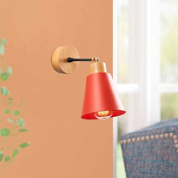 Sarkana/dabīga toņa sienas lampa ø 14 cm Manavgat – Opviq lights-image-1