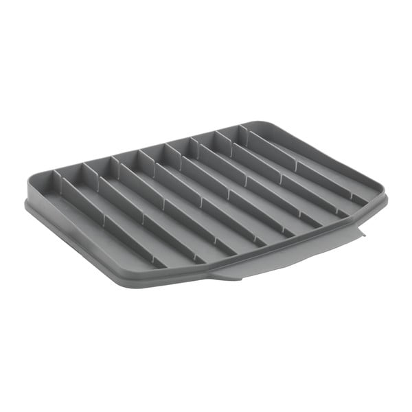 Pelēks plastmasas trauku žāvēšanas paliktnis 40x33 cm Gravity – Metaltex