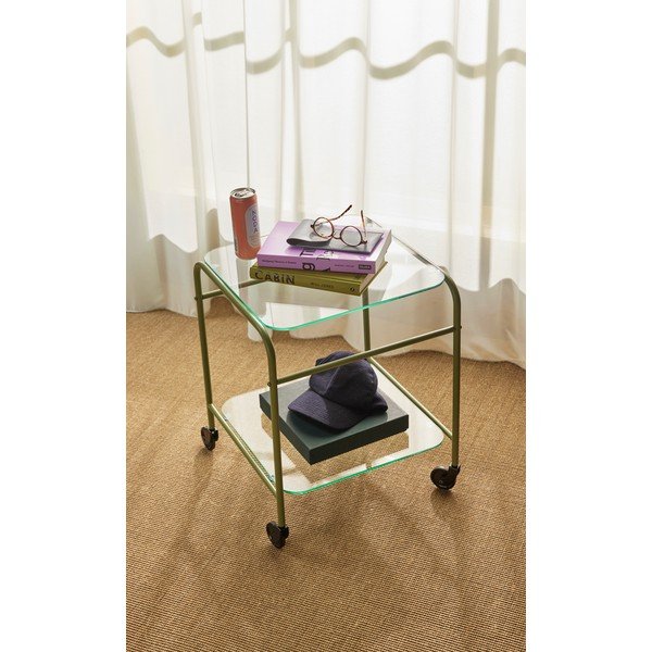 Metāla servēšanas galdiņš uz riteņiem 42x43 cm Zephyr – Hübsch-image-1