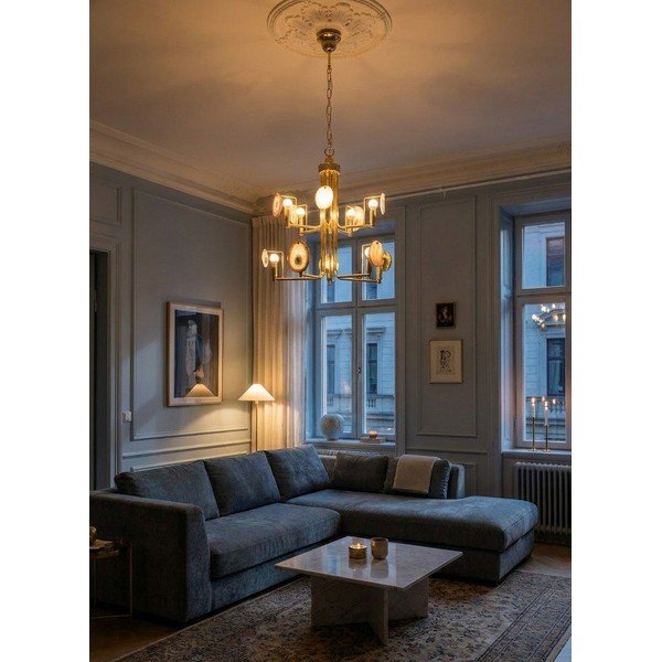 Zelta krāsas metāla piekaramā lampa Glamour – Premier Housewares-image-1