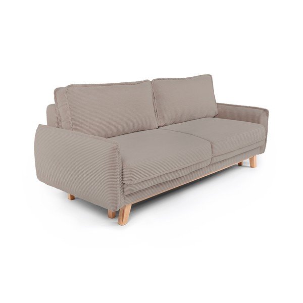 Pelēkbrūns velveta salokāms/ar uzglabāšanas vietu dīvāns 218 cm Tori – Bonami Selection-image-1