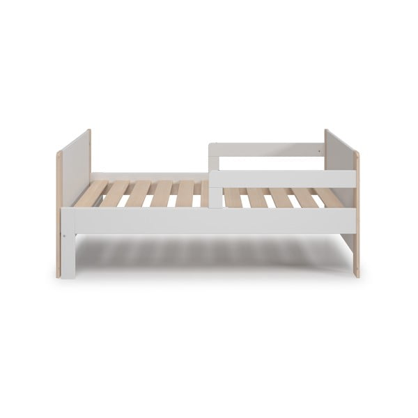 Balta/dabīga toņa regulējama bērnu gulta 90x140/190 cm Willi – Marckeric
