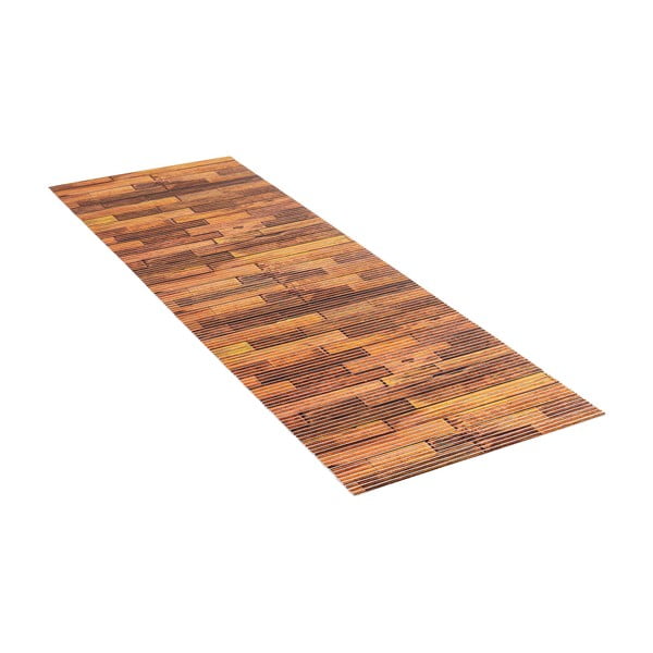 Brūns plastmasas vannas istabas paklājs 65x200 cm Lambris – Wenko-image-2