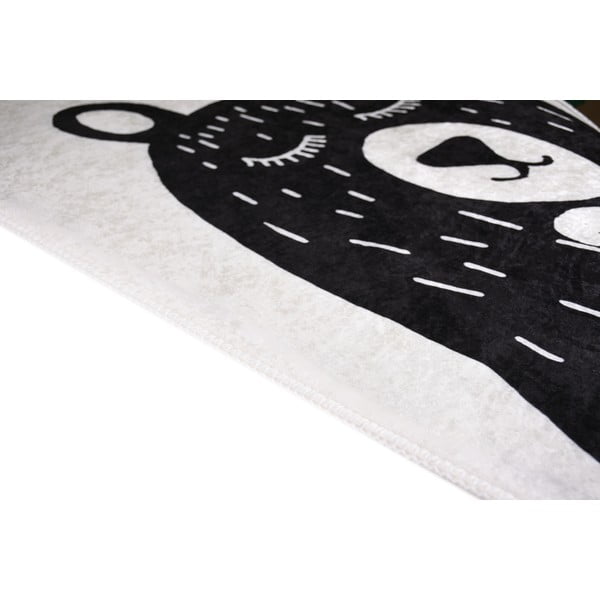 Melnbalts mazgājams bērnu paklājs 80x120 cm Bear Family v2 – Vitaus-image-2
