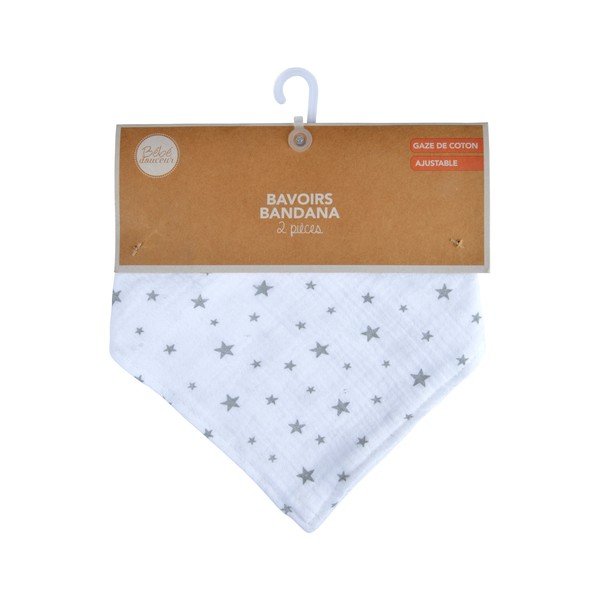 Balti muslīna siekalu ķērāji (2 gab.) – Bébé Douceur-image-2