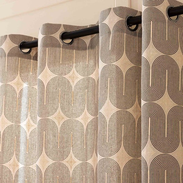 Melns/bēšs aizkars 140x240 cm Ondine – douceur d'intérieur-image-2