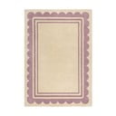 Violets/dabīga toņa ar rokām darināts vilnas paklājs 120x170 cm Lois Scallop – Flair Rugs