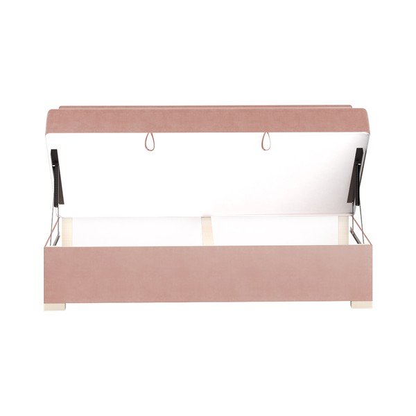 Rozā bērnu gulta ar veļas kasti ar matraci 90x200 cm Cozi – Ghado-image-4