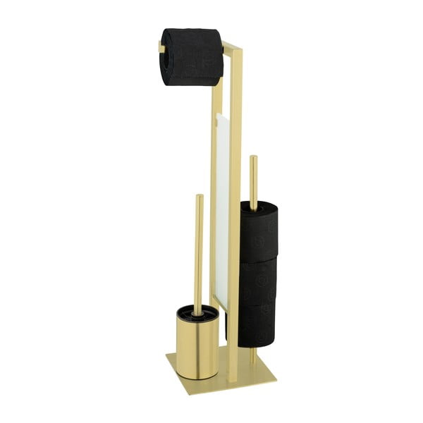 Zelta krāsas nerūsējošā tērauda tualetes papīra turētājs ar statīvu Rivalta – Wenko-image-1