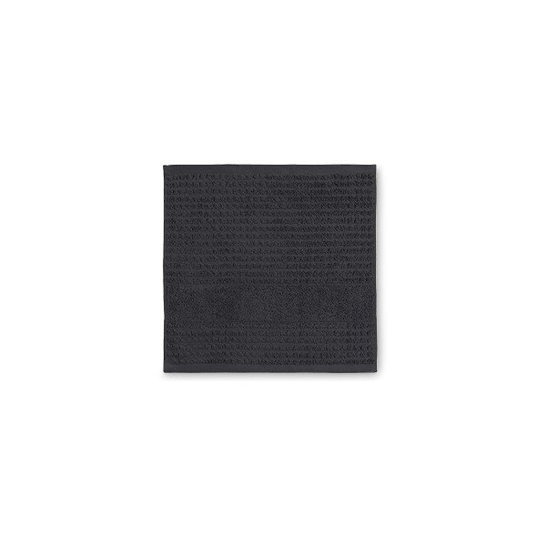 Tumši pelēks frotē dvielis no organiskās kokvilnas  30x30 cm Check – JUNA