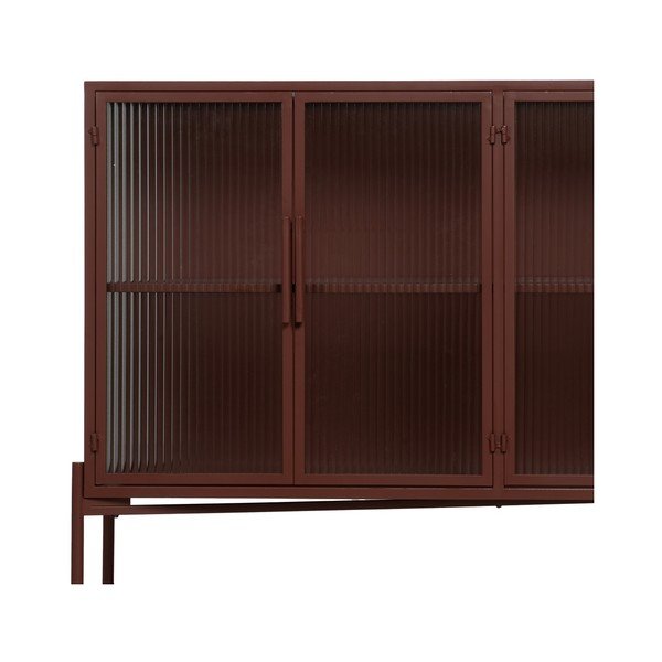 Ķieģeļu sarkana metāla vitrīna 120x85 cm Harris – Ixia-image-3