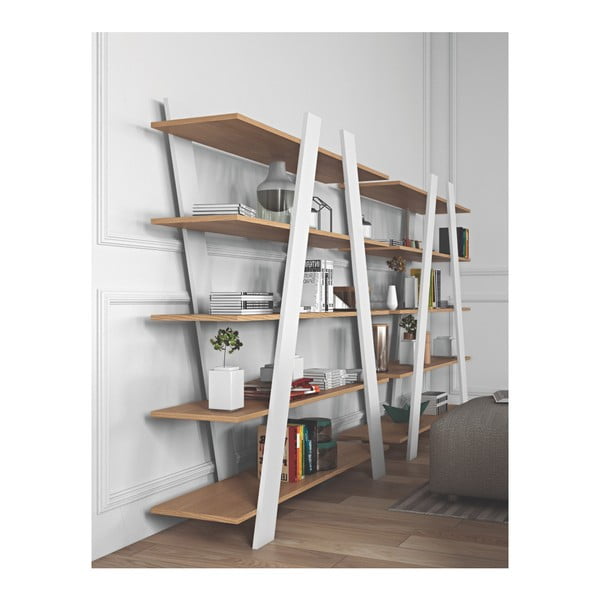 Balts grāmatu plaukts TemaHome Wind Oak-image-4