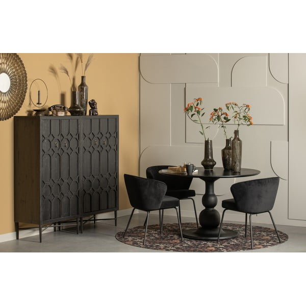 Melns atkārtoti pārstrādātas koksnes skapītis 75x143x40 cm Bequest – WOOOD-image-1