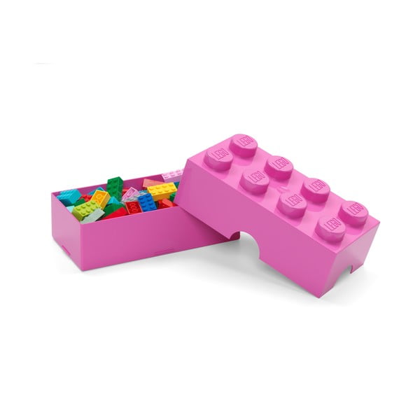 Rozā plastmasas uzglabāšanas kaste bērniem 20x10x7 cm – LEGO®-image-2