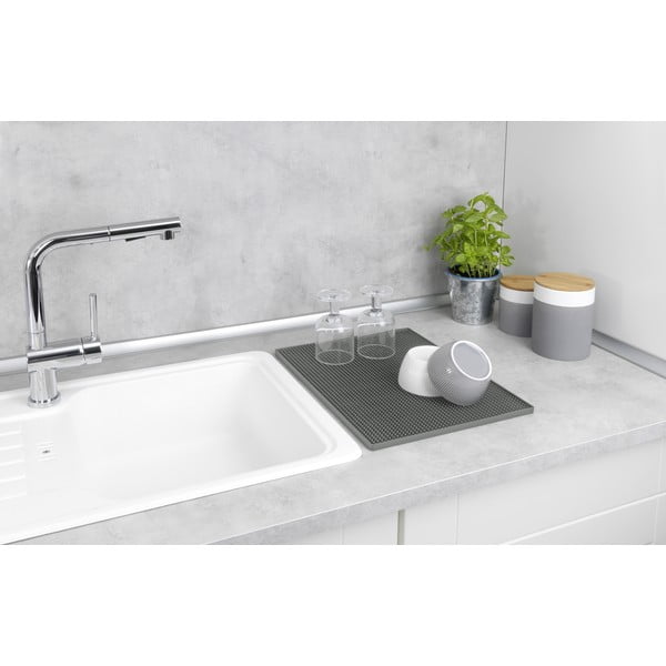 Pelēks gumijas trauku žāvēšanas paliktnis 40x30 cm Maxi – Wenko-image-1