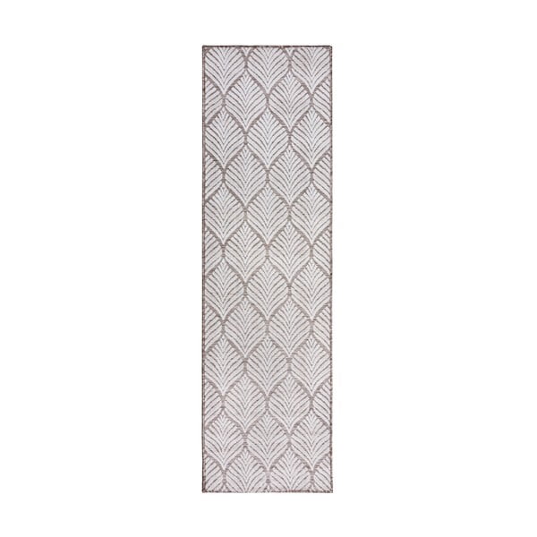 Ziloņkaula krāsas iekštelpu un āra paklājs 66x230 cm Elm Leaf – Flair Rugs