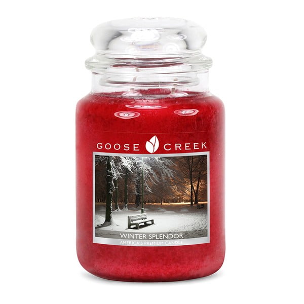Aromatizēta svece stikla burciņā Goose Creek Beauty of Winter, 150 degšanas stundas