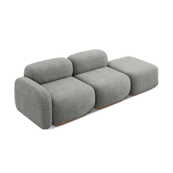 Pelēks modulārais zvilnis no buklē auduma (ar labo stūri) Ailani – Makamii-image-3