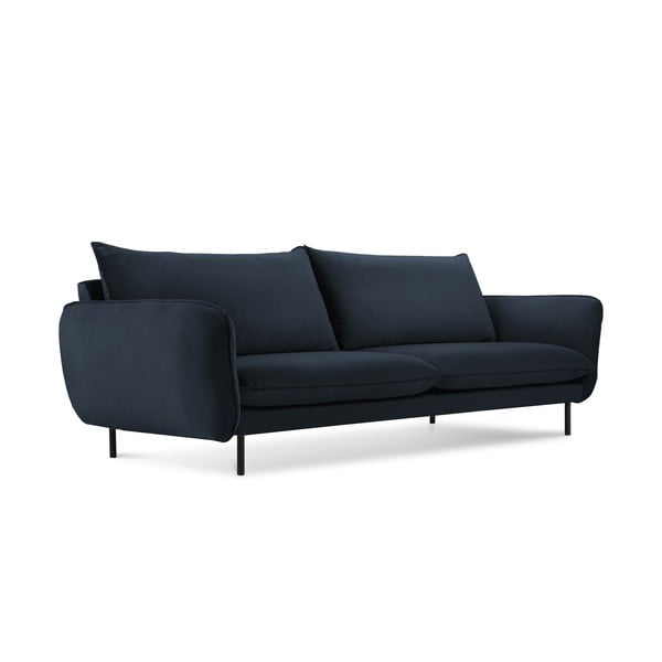 Tumši zils samta dīvāns 230 cm Vienna – Cosmopolitan Design