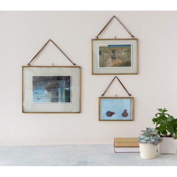 Zelta krāsas metāla piekarināms foto rāmis 15x10 cm – Rex London-image-2