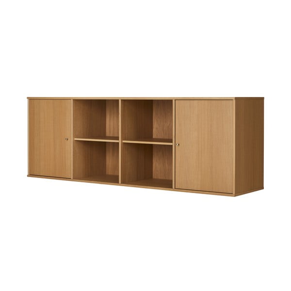 Dabīga toņa zema piekarināma kumode ar ozolkoka imitāciju 176x61 cm Mistral – Hammel Furniture-image-1